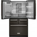 KitchenAid - 21.9 Cu. Ft. French Door Counter-Depth Refrigerator - Black stainless steel