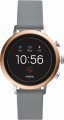 Fossil - Gen 4 Venture HR Smartwatch 40mm Stainless Steel - Rose Gold with Gray Silicone Strap