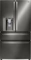 LG - 22.7 Cu. Ft. Counter-Depth 4-Door French Door Refrigerator with Thru-the-Door Ice and Water - Black stainless steel