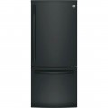 GE - 20.9 Cu. Ft. Bottom-Freezer Refrigerator - High gloss black-5003910