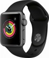 SharePrint Apple - Apple Watch Series 3 (GPS), 38mm Space Gray Aluminum Case with Black Sport Band - Space Gray Aluminum