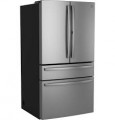GE Profile - 23.3 Cu. Ft. 4-Door French Door Counter-Depth Smart Refrigerator with Dual-Dispense Auto-Fill Pitcher & Door In Door - Stainless Steel