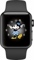 Apple - Apple Watch Series 2 38mm Space Black Stainless Steel Case Black Sport Band - Space Black Stainless Steel
