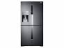 Samsung - 28.1 Cu. Ft. 4-Door Flex French Door Fingerprint Resistant Refrigerator - Black Stainless Steel