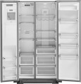 KitchenAid - 22.7 Cu. Ft. Side-by-Side Counter-Depth Refrigerator - Monochromatic Stainless-Steel-5872011