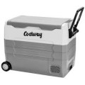 Costway - 58 Quarts Car Refrigerator Portable RV Freezer Dual Zone w/ Wheel - Gray--6594471