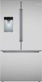 Bosch - 100 Series 21.6 Cu. Ft. Bottom-Freezer French Door Counter-Depth Smart Refrigerator with External Water and Ice - Stainless Steel