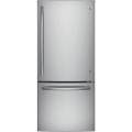 GE - Profile Series 22.1 Cu. Ft. Side-by-Side Counter-Depth Refrigerator - Stainless steel-5003908
