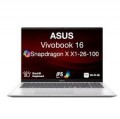 ASUS - Upgraded - Vivobook 16 Laptop 16.0 WUXGA Display (Snapdragon X X1-26-100, 16GB, Win 11 Pro) w/Dockztorm Wireless Mouse - Silver