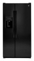 GE - 25.4 Side-by-Side Refrigerator with Thru-the-Door Ice and Water - Black-