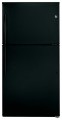 GE - 21.2 Cu. Ft. Top-Freezer Refrigerator - Black-7479009