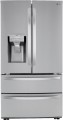 LG - 22 cu ft 4-Door French Door Refrigerator with WiFi and Craft Ice - Stainless steel