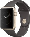 Apple - Apple Watch Series 2 42mm Gold Aluminum Case Cocoa Sport Band - Gold Aluminum