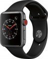 Apple - Apple Watch Series 3 (GPS + Cellular), 42mm Space Gray Aluminum Case with Black Sport Band - Space Gray Aluminum-5979415