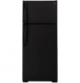 GE - 17.5 Cu. Ft. Top-Freezer Refrigerator with Edge-to-Edge Glass Shelves - Black
