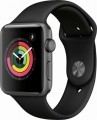 Apple - Geek Squad Certified Refurbished Apple Watch Series 3 (GPS), 42mm Space Gray Aluminum Case with Black Sport Band - Space Gray Aluminum
