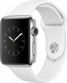 Apple - Apple Watch Series 2 42mm Stainless Steel Case White Sport Band - Stainless Steel