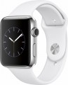 Apple - Apple Watch Series 2 42mm Stainless Steel Case White Sport Band - Stainless Steel