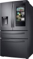 Samsung - 22.2 cu. ft. 4-Door French Door Counter Depth Smart Refrigerator with Family Hub - Black Stainless Steel