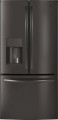 GE - 17.5 Cu. Ft. French Door Counter-Depth Refrigerator - Black stainless steel-6162019