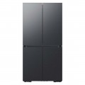 Samsung - Bespoke 29 cu. ft. 4-Door Flex French Door Refrigerator with WiFi and Customizable Panel Colors - Matte Black Steel