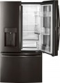 GE - 27.8 Cu. Ft. Door in Door French Door Refrigerator with Water and Ice Dispenser - Black stainless steel