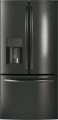 GE - 23.8 Cu. Ft. French Door Refrigerator - Black stainless steel