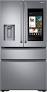 Samsung - Family Hub 22.2 Cu. Ft. 4-Door French Door Counter-Depth Fingerprint Resistant Refrigerator - Stainless Steel