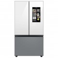 Samsung - Open Box BESPOKE 24 cu. ft. 3-Door French Door Counter Depth Smart Refrigerator with Family Hub - Gray Glass