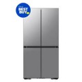Samsung - Bespoke 22 cu. ft. Counter Depth 4-Door French Door Refrigerator with Zero Clearance Fit & Sphere Ice - Stainless