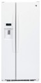 GE - 22.5 Cu. Ft. Frost-Free Side-by-Side Refrigerator with Thru-the-Door Ice and Water - White