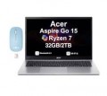 Acer - Upgraded - Aspire Go 15 Laptop 15.6 FHD Display (Ryzen 7 7730U, 32GB, 2TB SSD, Win 11 Pro) w/Dockztorm Wireless Mouse - Pure Silver