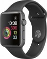 Apple - Geek Squad Certified Refurbished Apple Watch Series 1 42mm Space Gray Aluminum Case Black Sport Band - Space Gray Aluminum