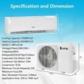 Winado - 12000BTU/21 SEER2 230.00V 1050W Split Type Air Conditioner Split Type Indoor Unit ABS with WIFI/Cooling/Heating 1030W - White