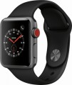 Apple - Apple Watch Series 3 (GPS + Cellular), 38mm Space Gray Aluminum Case with Black Sport Band - Space Gray Aluminum-6139708 