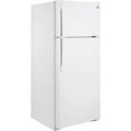 GE - 17.5 Cu. Ft. Top-Freezer Refrigerator with Edge-to-Edge Glass Shelves - White