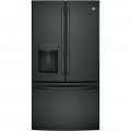 GE - 27.8 Cu. Ft. French Door Refrigerator - Black stainless steel