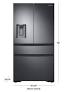 Samsung - 22.6 cu. ft. 4-Door Flex French Door Counter Depth Refrigerator with FlexZone Drawer - Black Stainless Steel