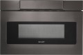 Sharp - 1.2 Cu. Ft. Mid-Size Microwave - Black stainless steel
