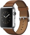 Apple - Apple - Apple Watch (first-generation) 42mm Stainless Steel Case - Saddle Brown Classic Buckle Band - Saddle Brown Classic Buckle Band